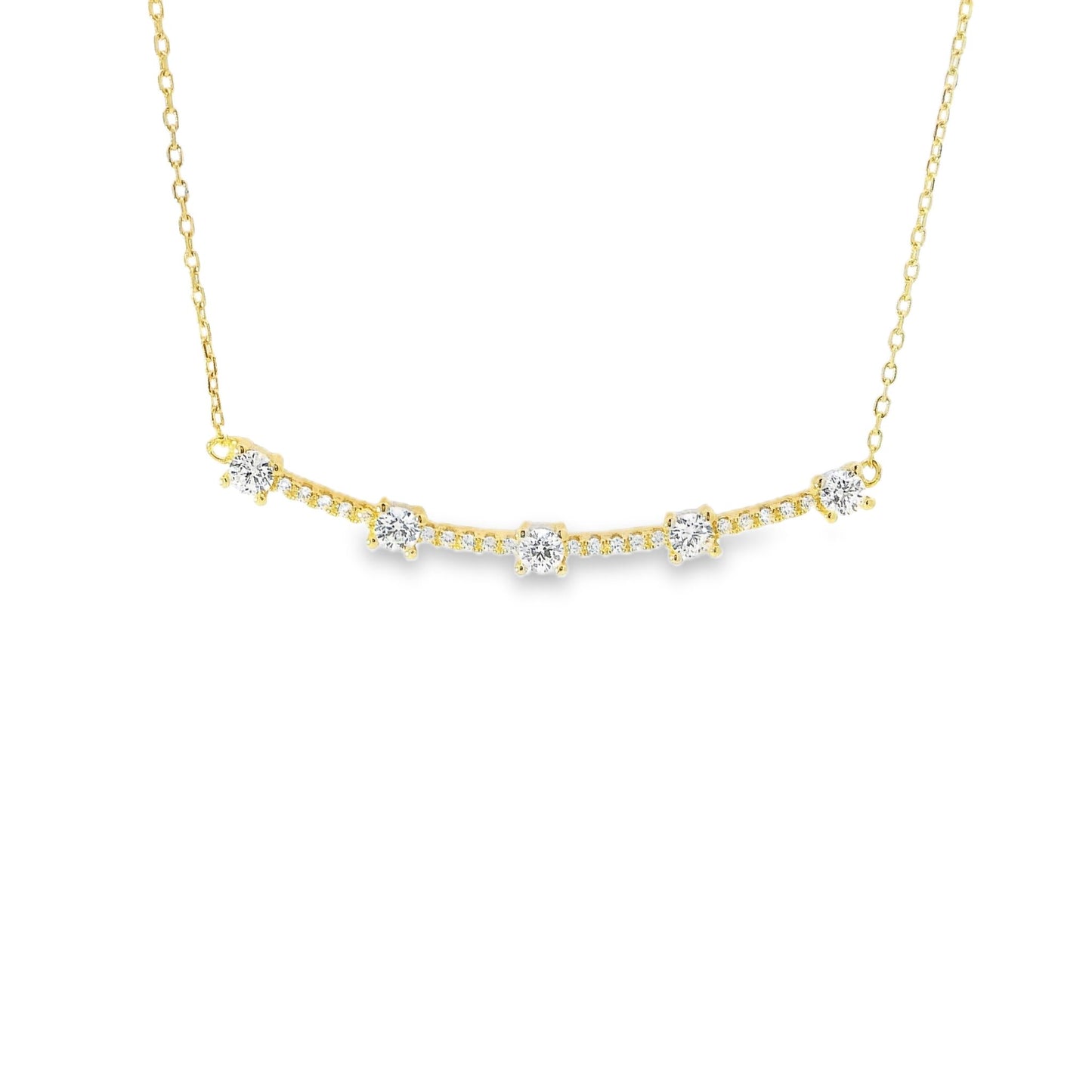 Diamond Bar Necklace 15+3" - PGN22156