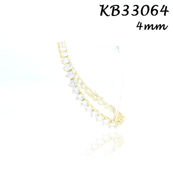 Martini set Diamond CZ 4MM 3P Tennis Bracelet - KB33064-4