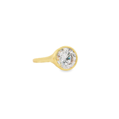 Round Bezel Solitaire Ring - KR661012