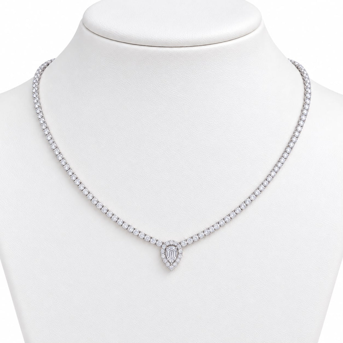 Micro Diamond Tear Drop Choker - KN22417