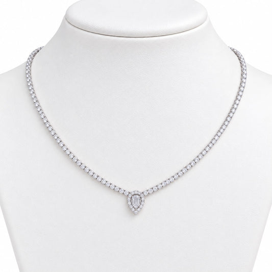 Micro Diamond Tear Drop Choker - KN22417