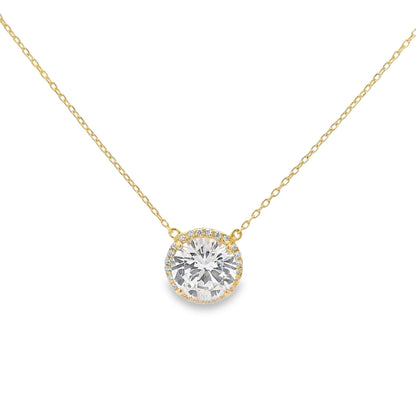 10MM Halo Solitaire Necklace 15+3" - PGN29174