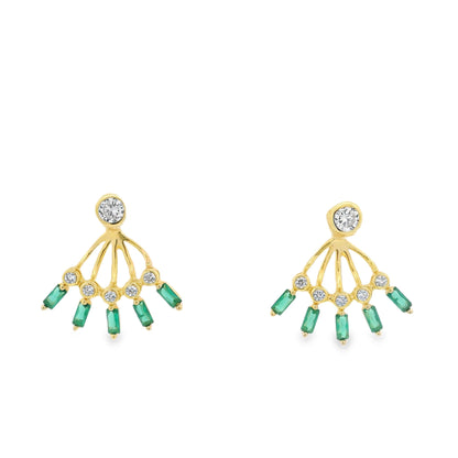 Bezel-Baguette Peek A Boo Earrings - KE192154