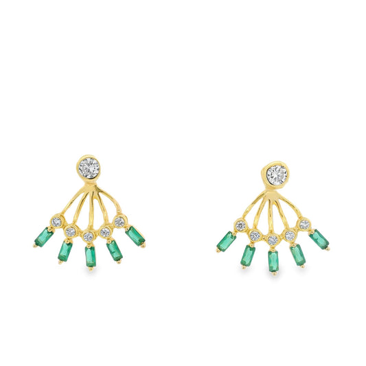 Bezel-Baguette Peek A Boo Earrings - KE192154