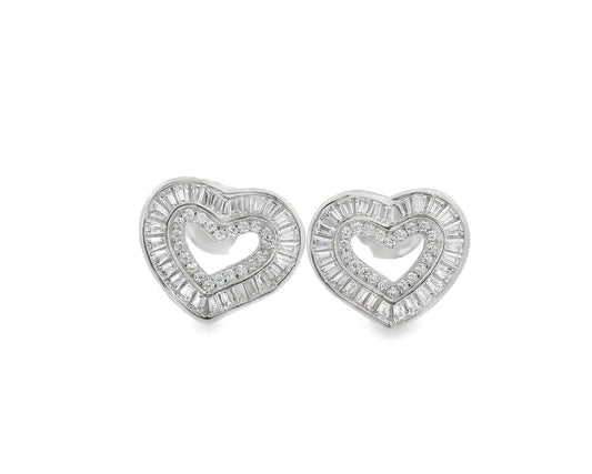 Baguette Hearts Earrings - KE192108