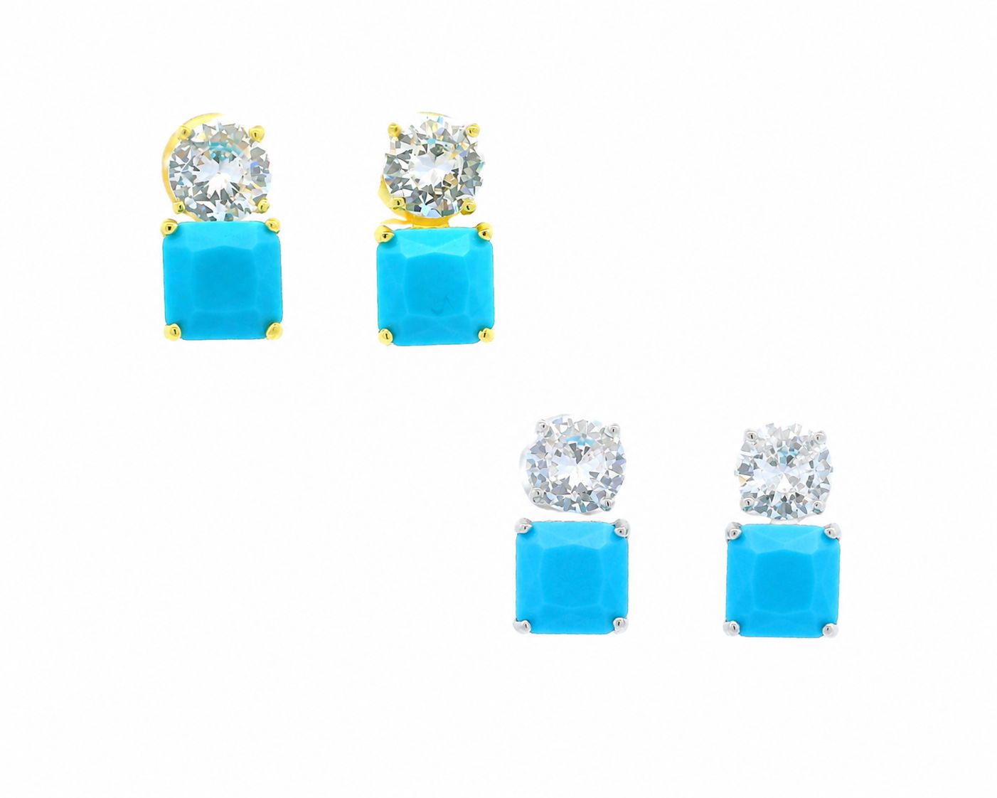 Small Classic Double Stones CZ Earring – KE19930