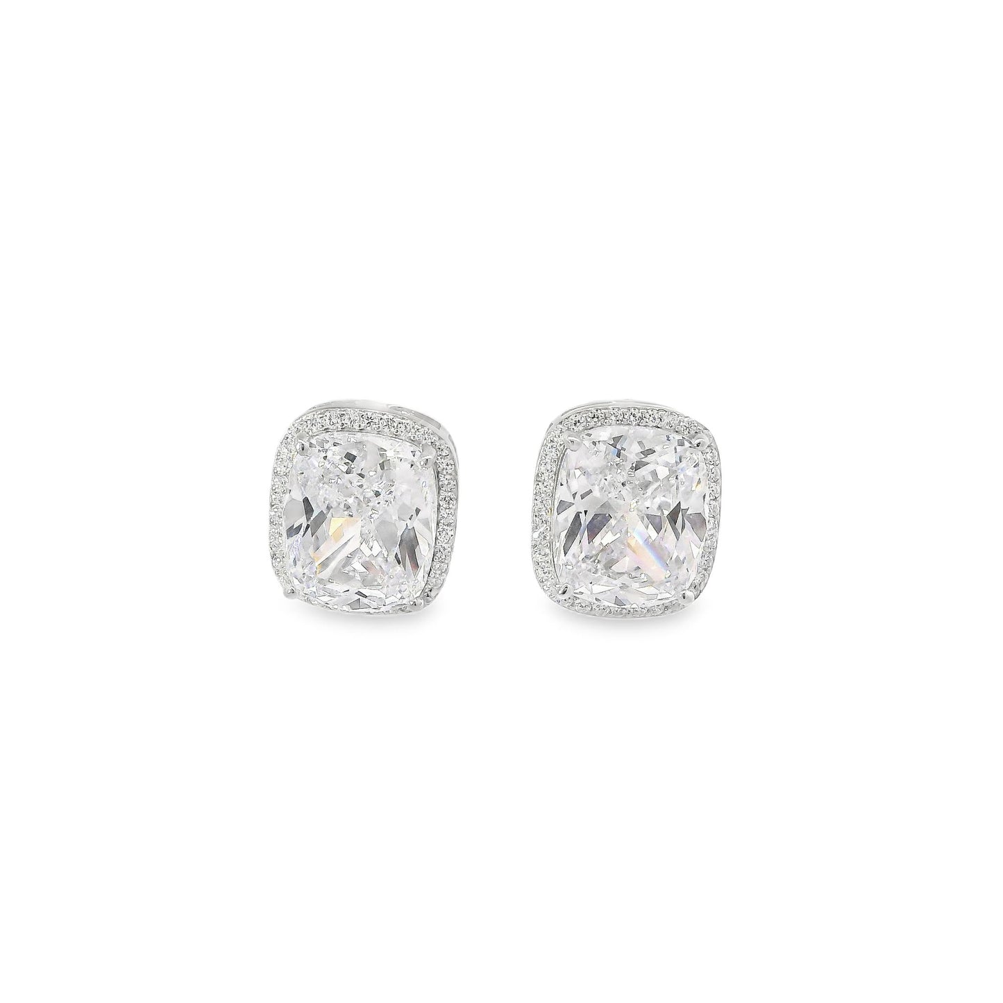 Cushion Cut Large Halo Stud - KE192035