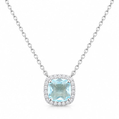Halo Cushion Necklace 15+3" - PGN29867