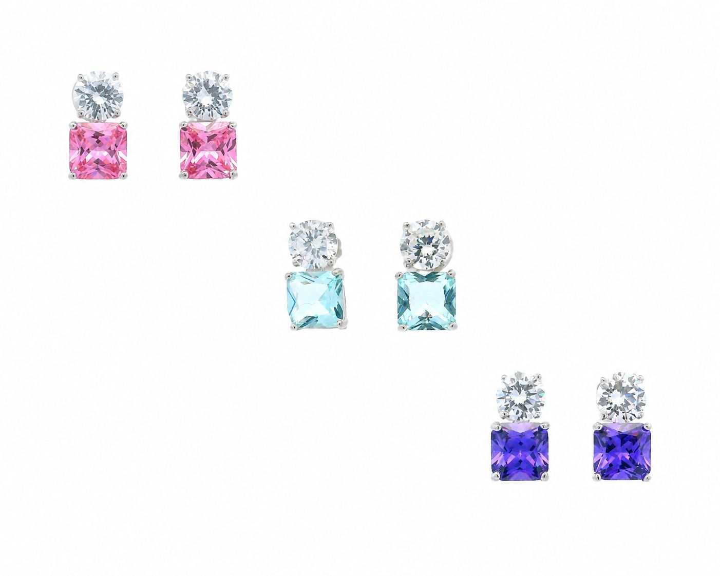 Small Classic Double Stones CZ Earring – KE19930