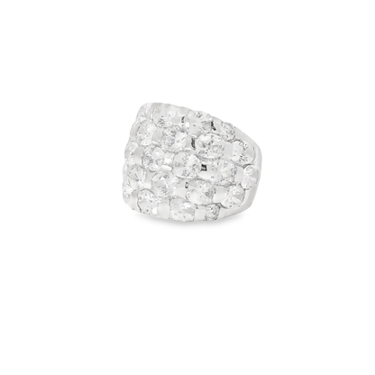 Elegant Multi-Layered Crystal Ring