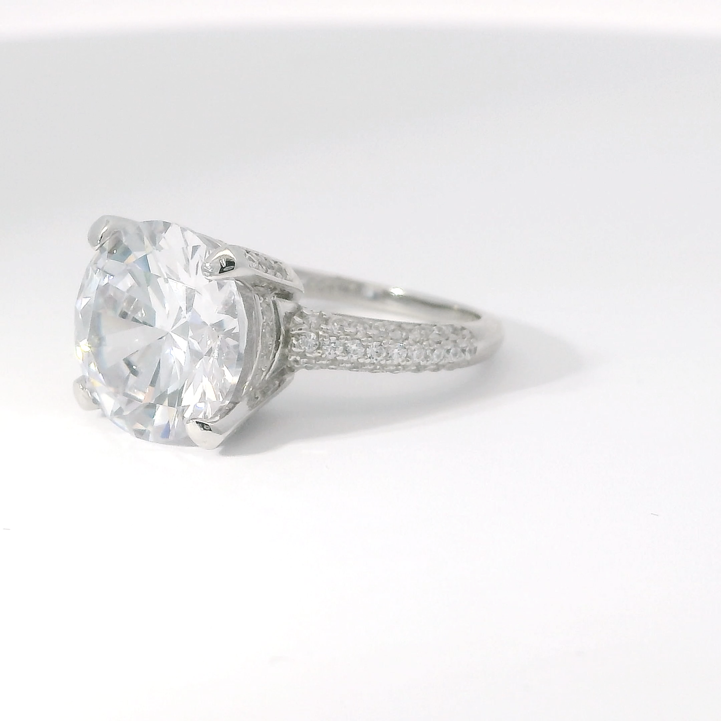 Large Solitaire Ring with Round Brilliant Cut Diamond