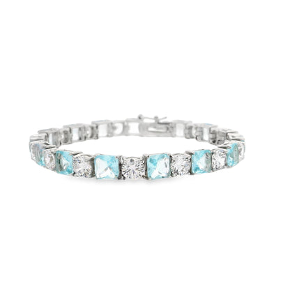Original Princess Cut & Round Bracelet 7" - KB33092