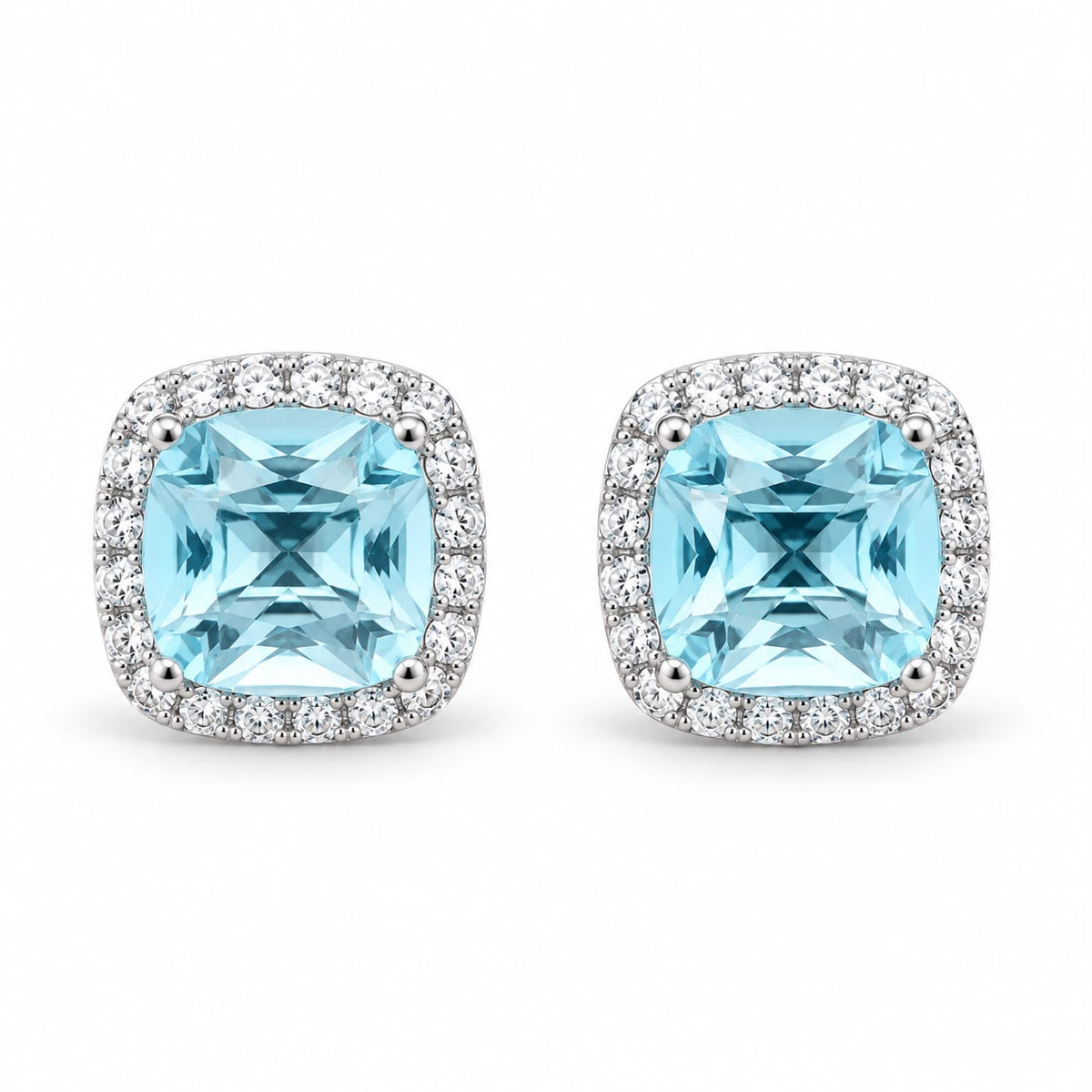 Halo Cushion Stud - KE19867