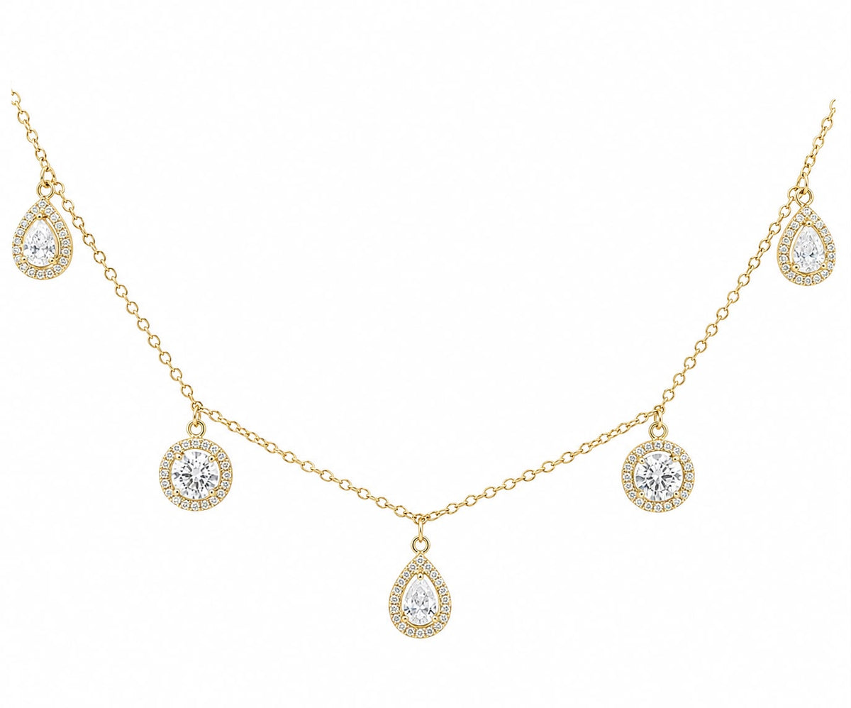 Floating Multi-Shape Dainty Necklace 15+3" - PGN22308