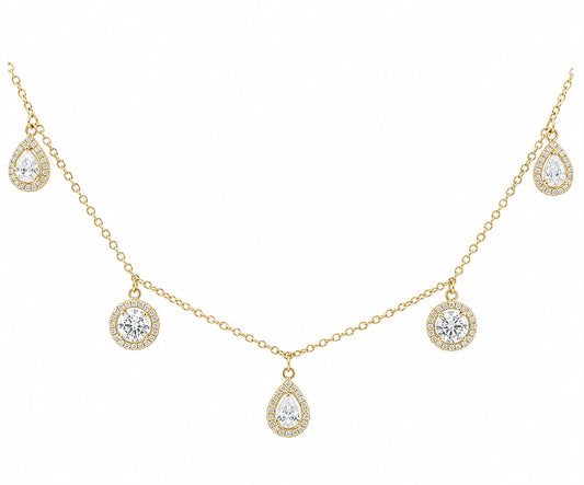 Floating Multi-Shape Dainty Necklace 15+3" - PGN22308