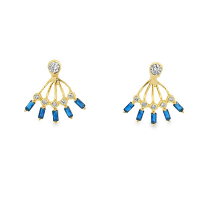 Bezel-Baguette Peek A Boo Earrings - KE192154