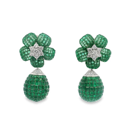 Invisible Set Flower Ball Drop Earring - AE18814W