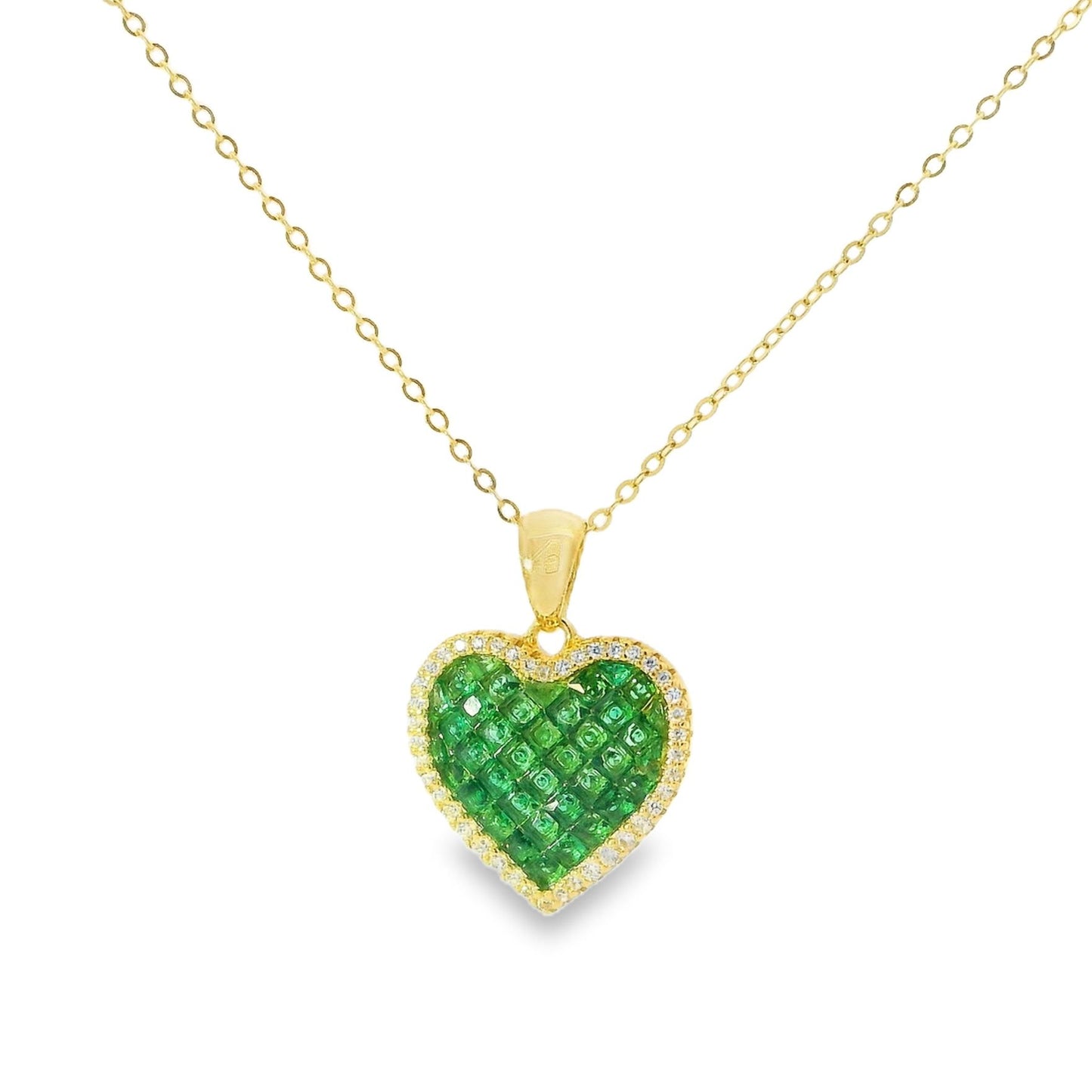 Inivisble Set Heart Necklace 15+3" - PGN21434PW