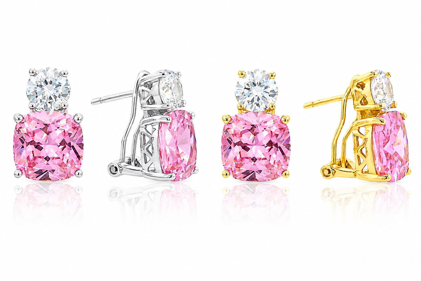 Medium Classic Double Stones CZ Earring – KE19771