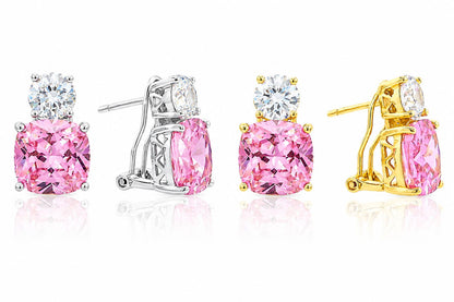 Medium Classic Double Stones CZ Earring – KE19771