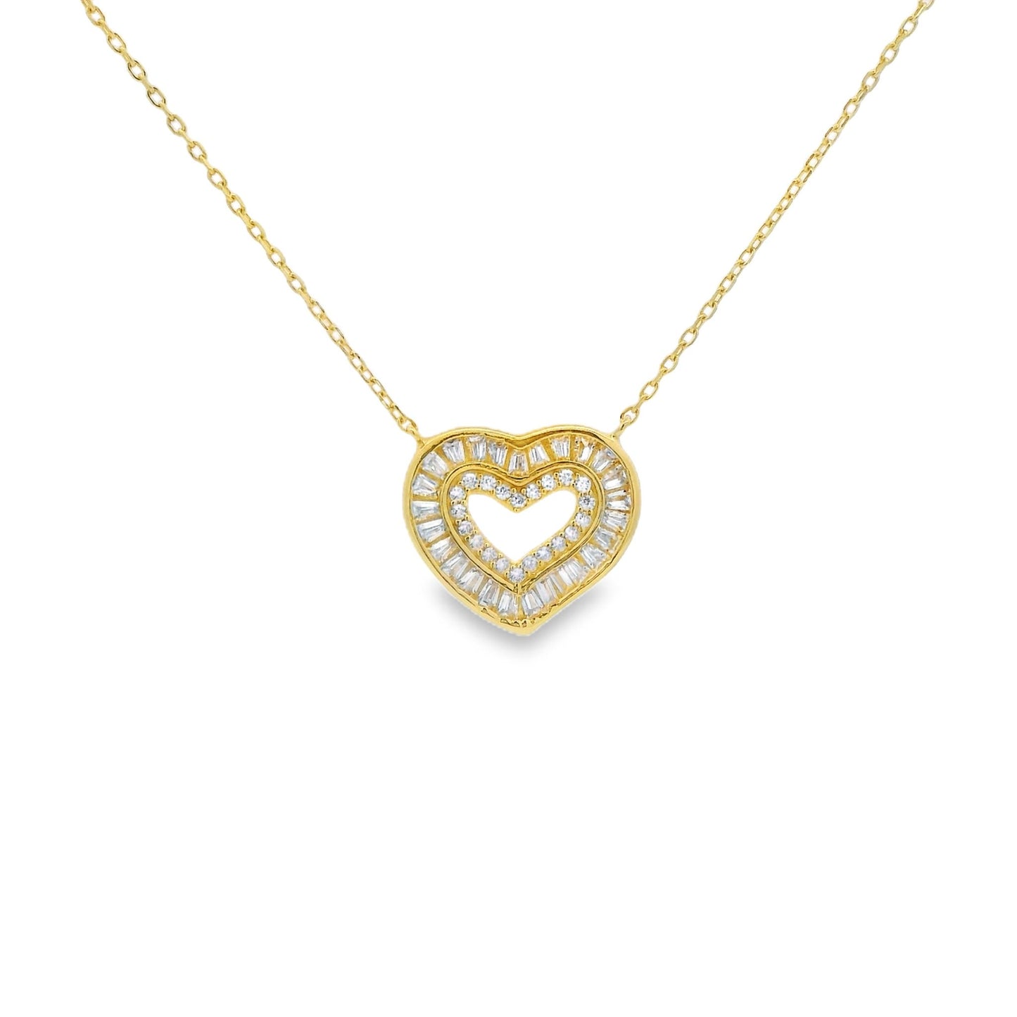 Baguette Sweetheart Necklace 15+3" - PGN22383