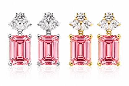Fancy Emerald Cut Medium Earring - KE192013
