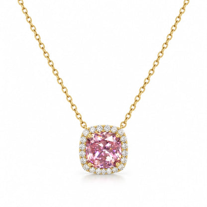Halo Cushion Necklace 15+3" - PGN29867