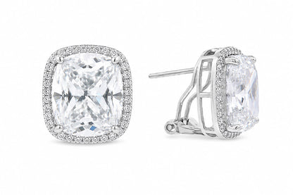 Cushion Cut Large Halo Stud - KE192035
