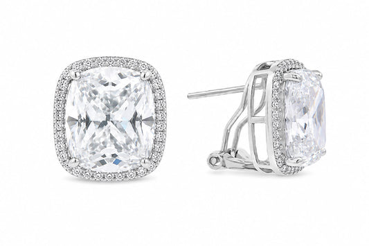 Cushion Cut Large Halo Stud - KE192035
