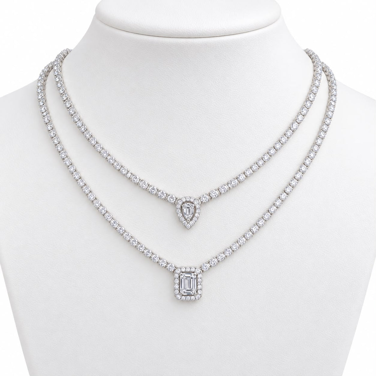 Micro Diamond Tear Drop Choker - KN22417