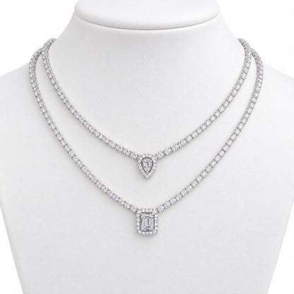Micro Diamond Tear Drop Choker - KN22417