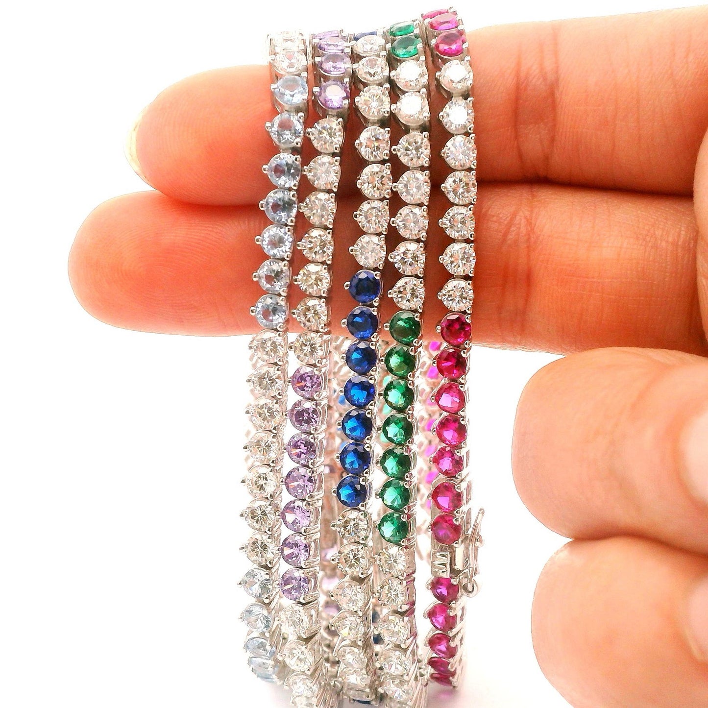 7/7 Pattern 3MM 3prong Tennis Bracelet - KB33064