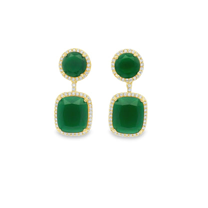 Cushion Cut Drop Halo Earrings - KE192018
