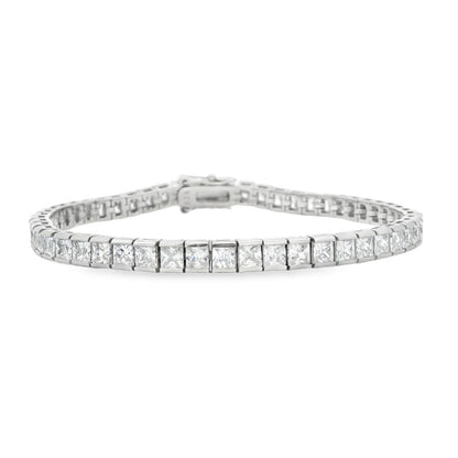 Princess Cut Diamond CZ 3MM Channel set Tennis Bracelet - AH0399C