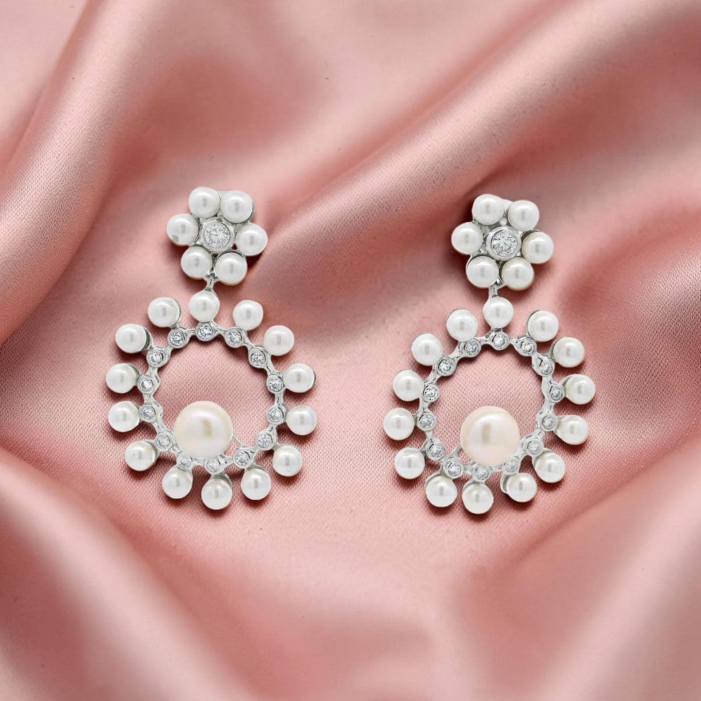 Elegant double pearl Drop Earring - KE192168