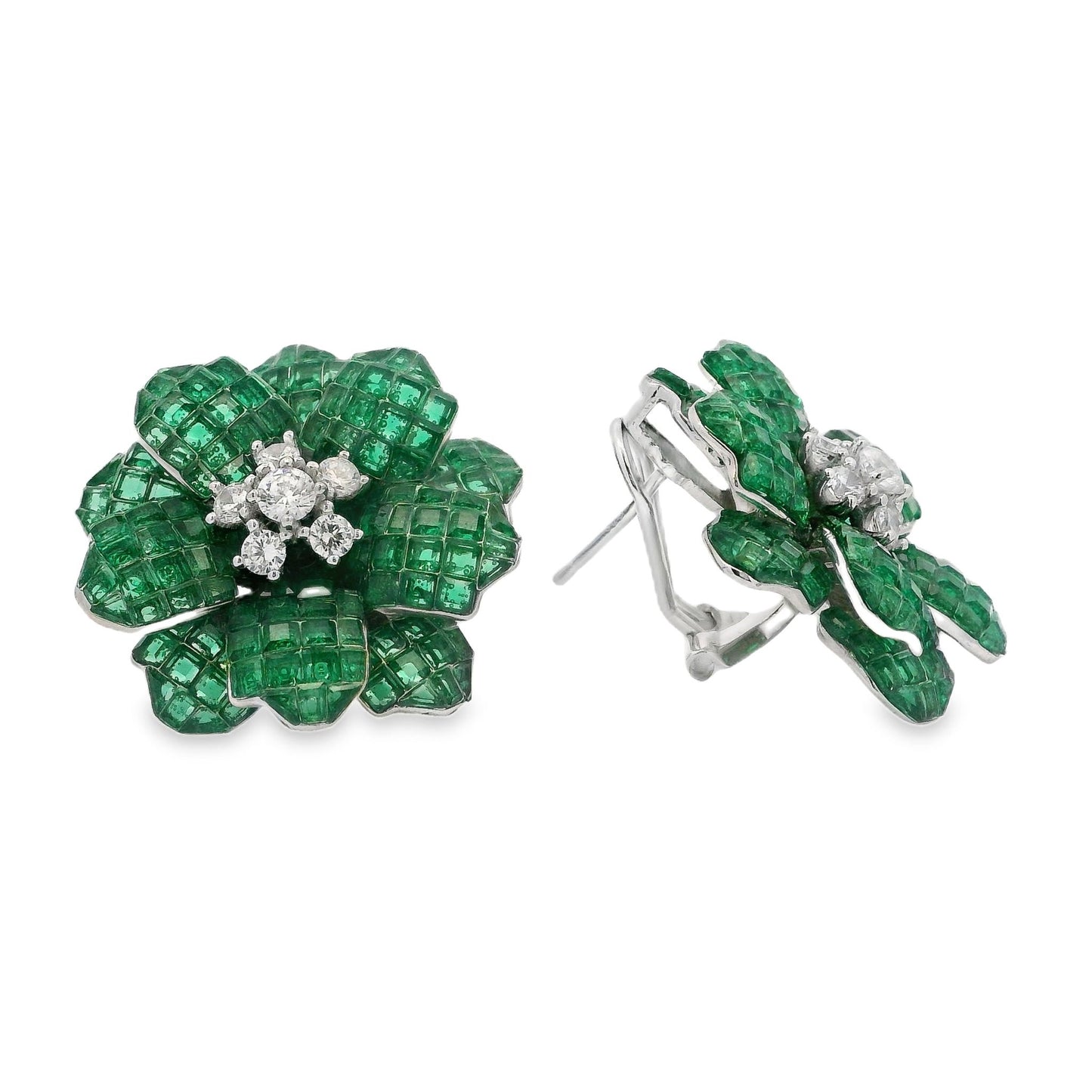 Medium Invisible set Flower Earring - AE18820W