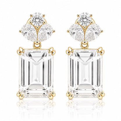 Fancy Emerald Cut Medium Earring - KE192013