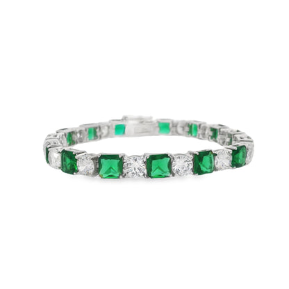 Original Princess Cut & Round Bracelet 7" - KB33092