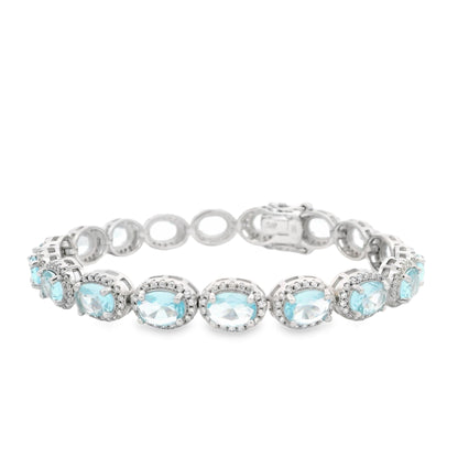 Oval Halo Elegant Bracelet - KB33124