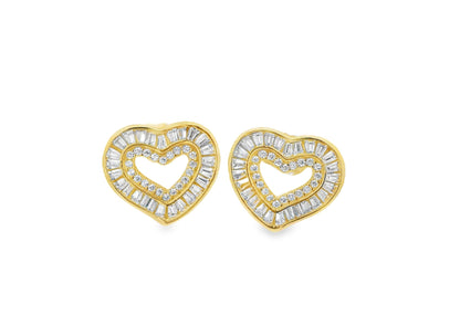 Baguette Hearts Earrings - KE192108