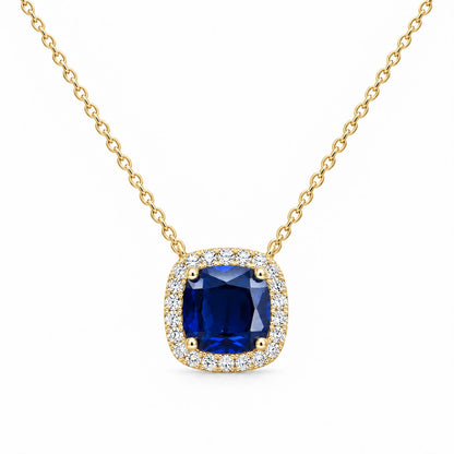 Halo Cushion Necklace 15+3" - PGN29867