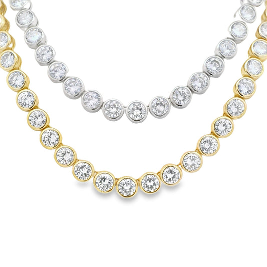 5MM Bezel Tennis Necklace - KN22324