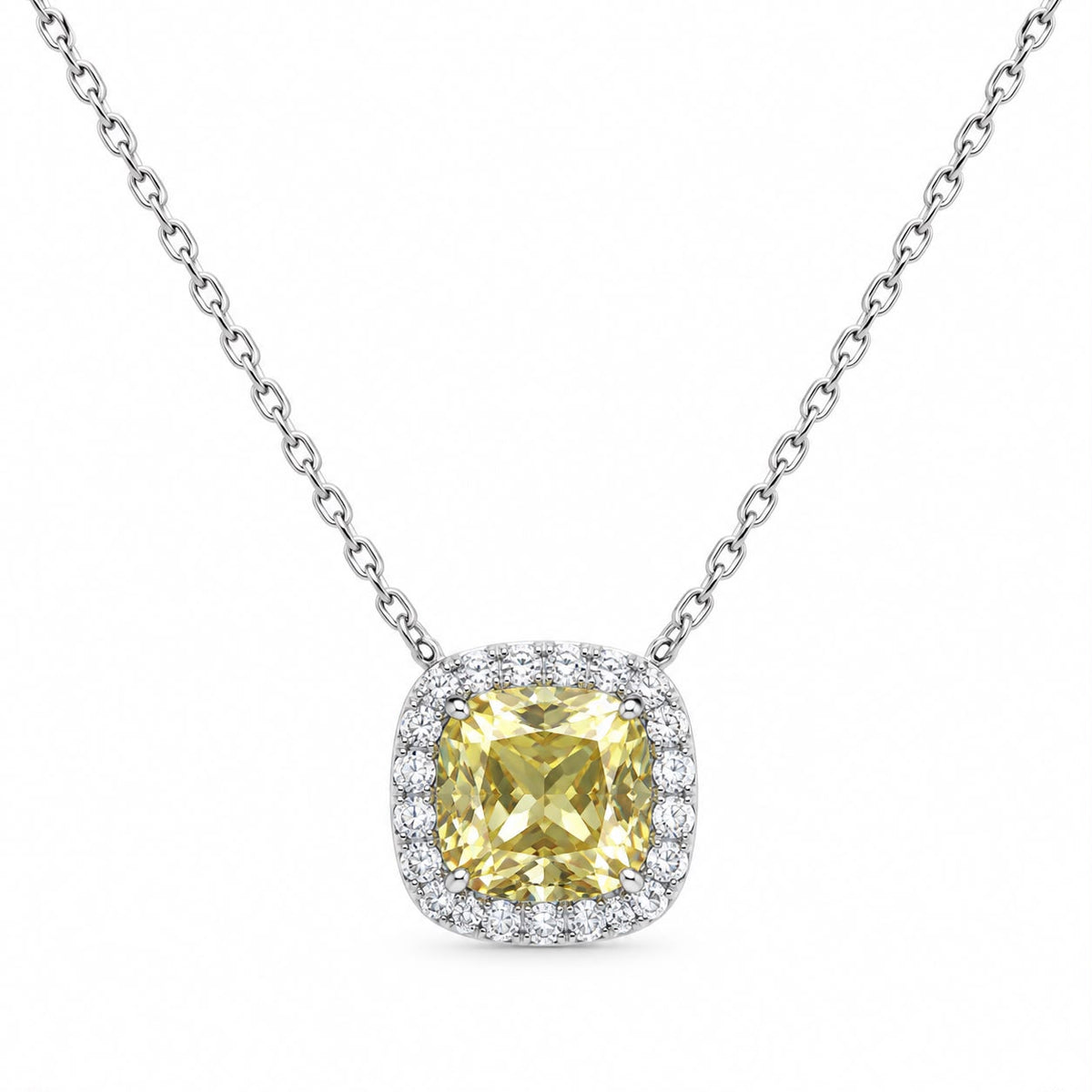 Halo Cushion Necklace 15+3" - PGN29867