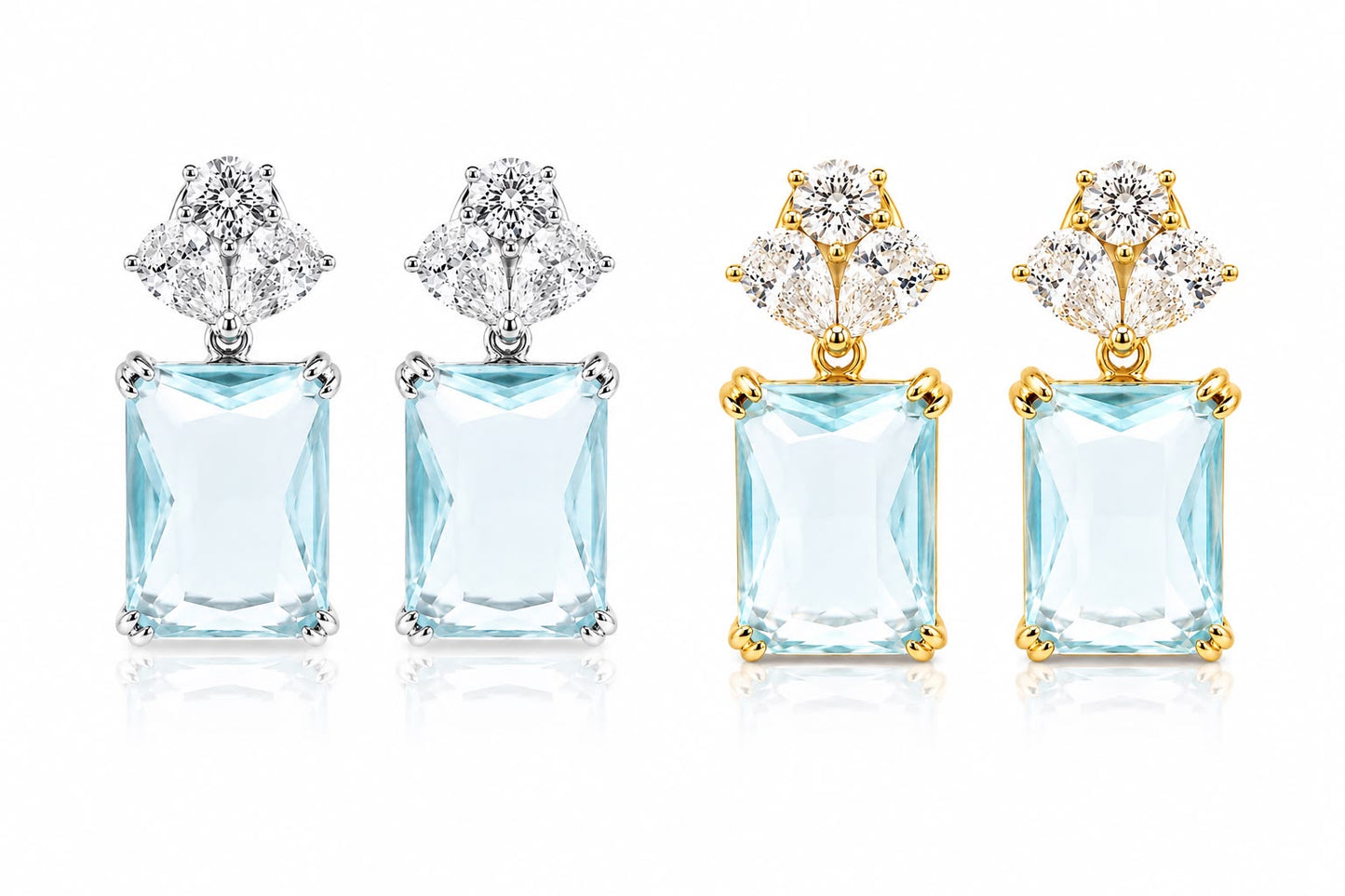 Fancy Emerald Cut Medium Earring - KE192013
