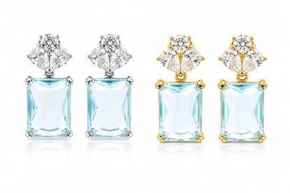 Fancy Emerald Cut Medium Earring - KE192013