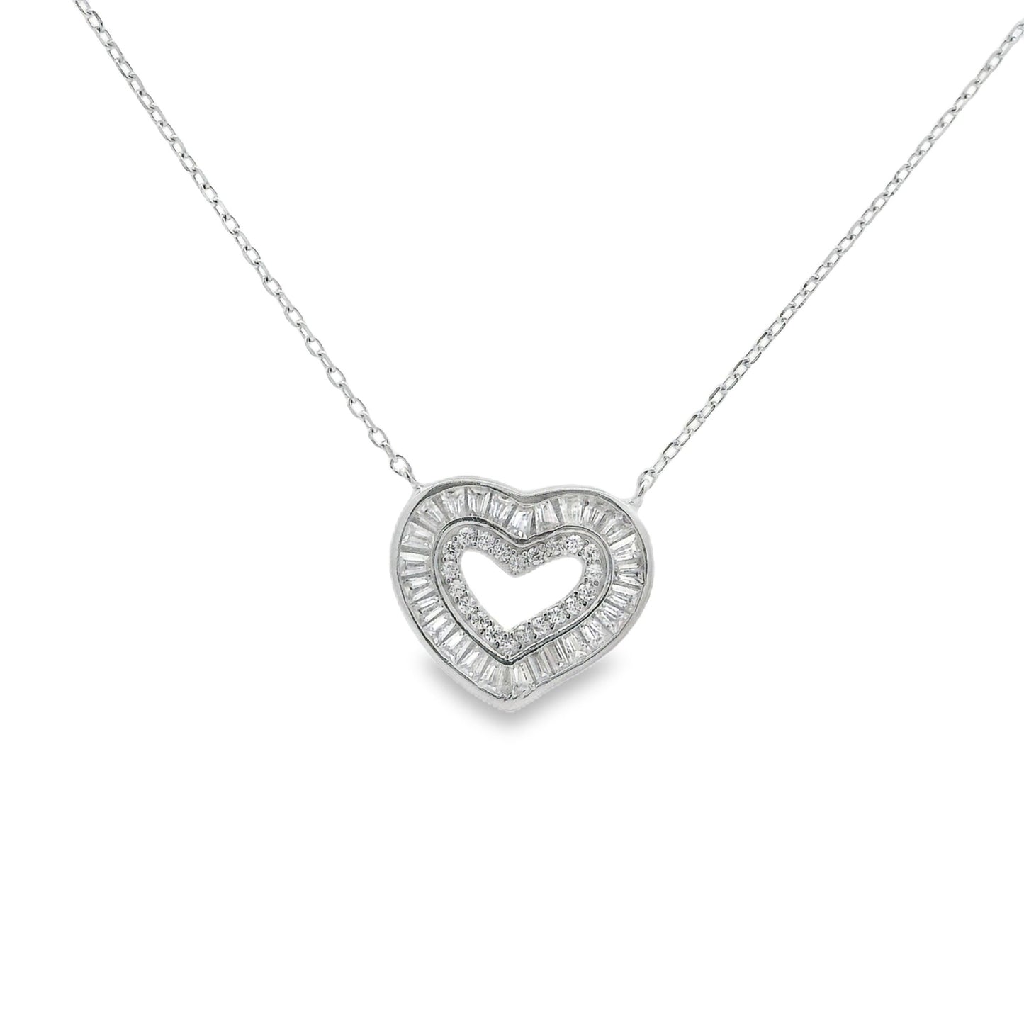 Baguette Sweetheart Necklace 15+3" - PGN22383