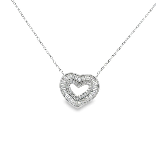 Baguette Sweetheart Necklace 15+3" - PGN22383