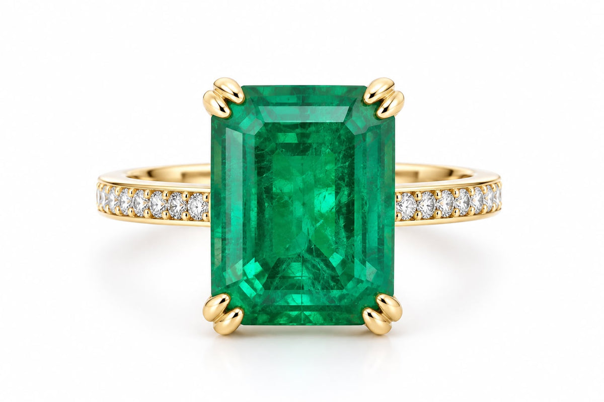Emerald Cut Pave Band Ring - KR661010
