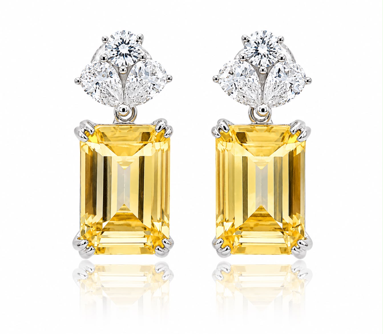 Fancy Emerald Cut Medium Earring - KE192013
