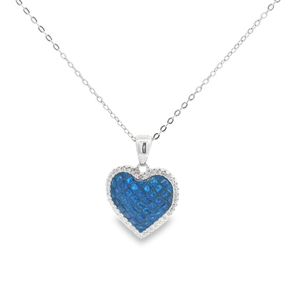 Inivisble Set Heart Necklace 15+3" - PGN21434PW